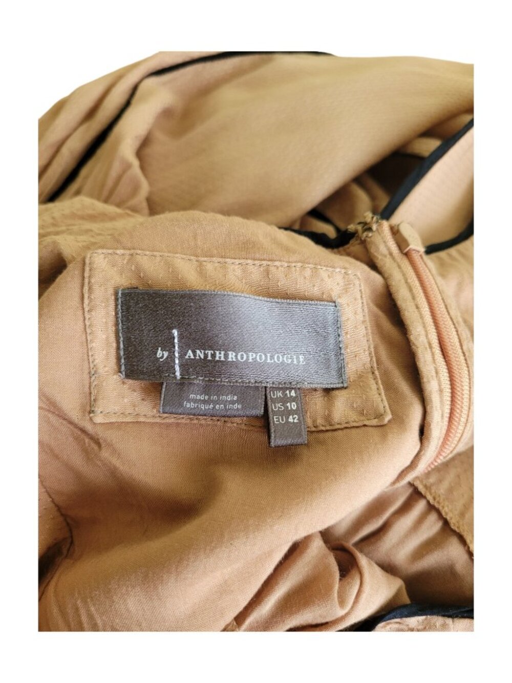Anthropologie Square Neck Modal Maxi Dress Contrast Piping Pockets Size 10 Modal - Picture 8 of 16